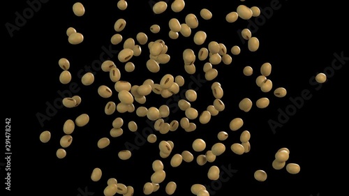 3D animation of a soybean flow with alpha layer