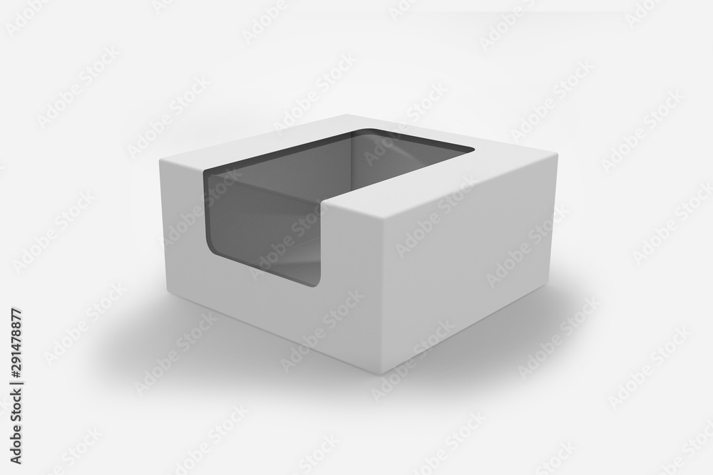 3D illustrator Empty box with a transparent plastic window for new design. Product Packing 3D illustrator Empty box with a transparent plastic window for new design. Product Packing