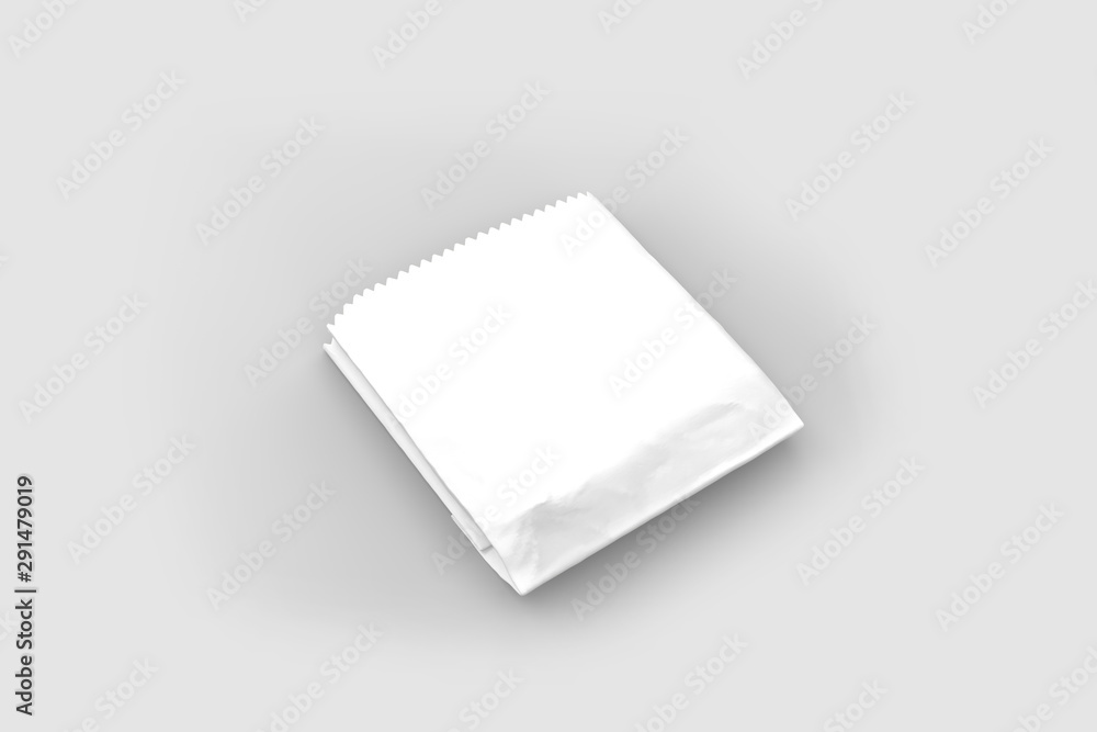 3D illustrator paper packet for spoons, fork, knives, mockup 3D illustrator paper packet for spoons, fork, knives, mockup