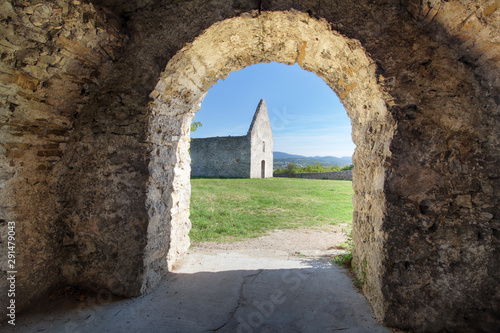 Ruin of old church in village Haluzice - Slovakia