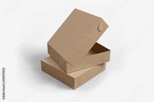 3D illustrator Tasty donut box on white background for your mockup design. For your Branding