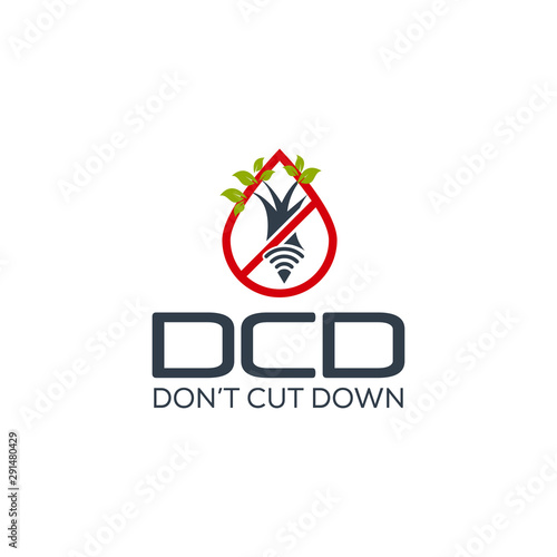 logo DCD, do not cut down the tree vektor and sign