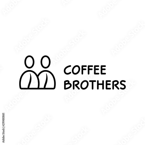 Coffee Brothers Bean Logo Template