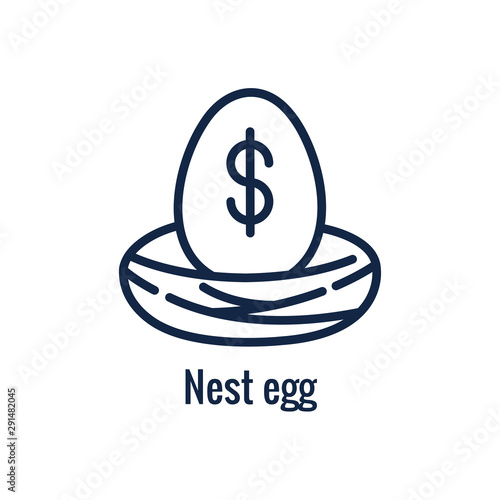 Retirement Savings Icon with retiring & monetary images