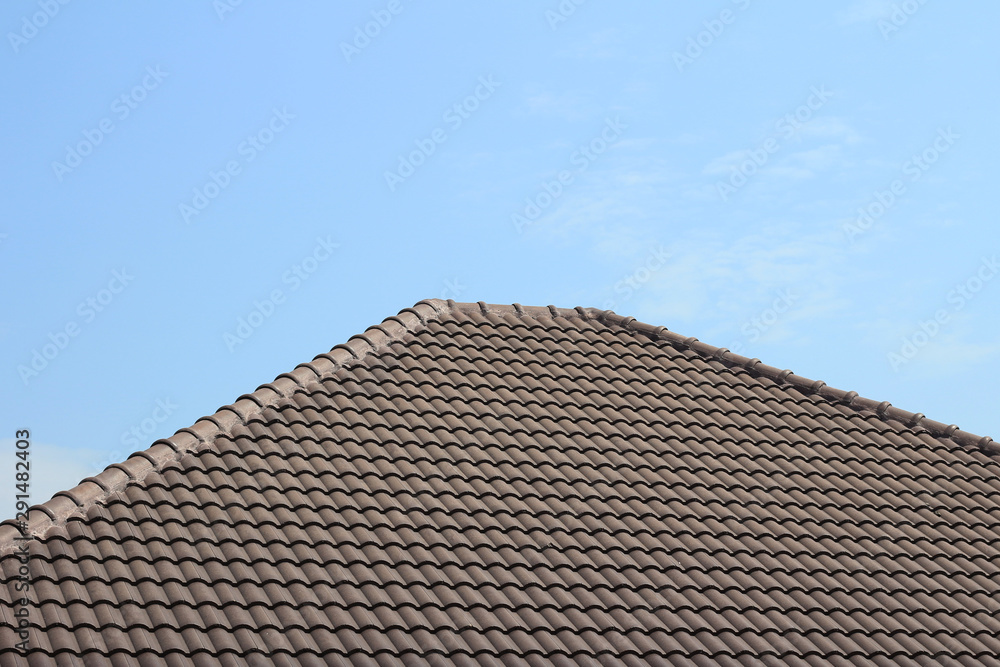 tiles roof on new house with blue sky tiles roof on new house with blue sky