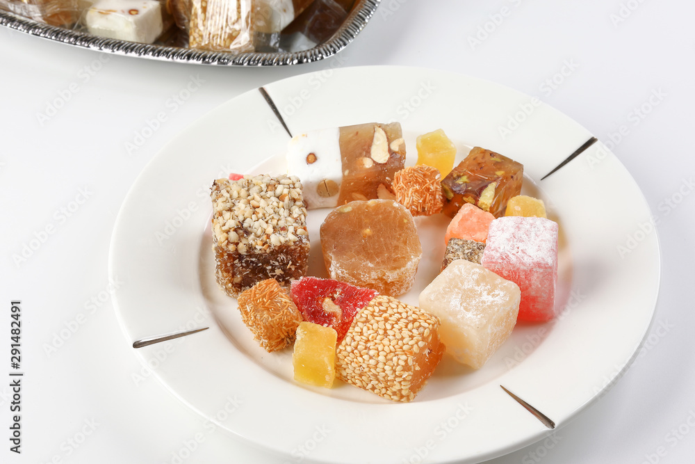 Turkish Delight sweet desert colorful verity Turkish Delight sweet desert colorful verity