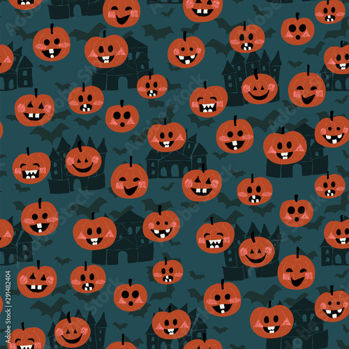 happy jack-o'-lanterns vector pattern