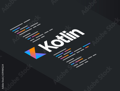 kotlin mobile application programming language coding software technology vector illustration photo