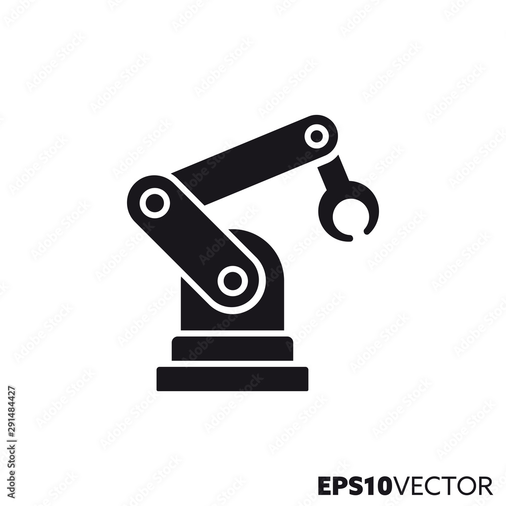 Industrial robot vector glyph icon Industrial robot vector glyph icon