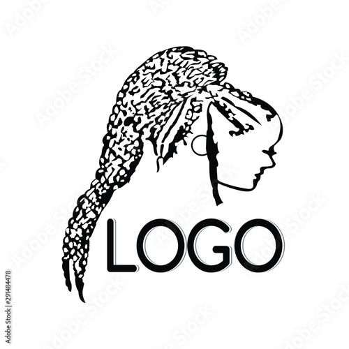 Girl with long braided hairs design - VECTOR