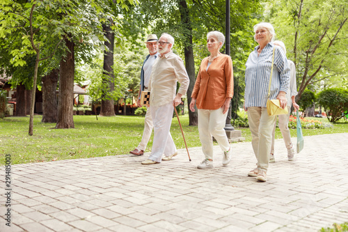Group of senior people walking on the street