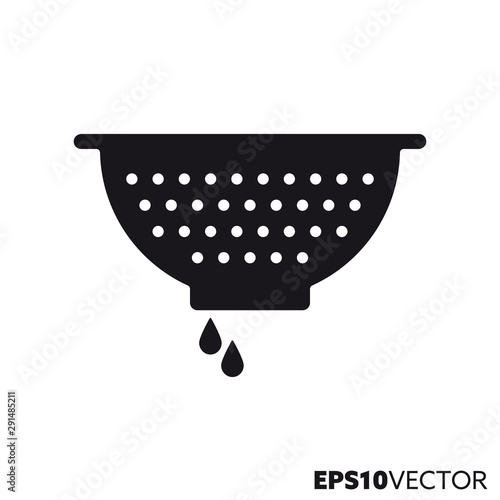 Colander or sieve vector glyph icon