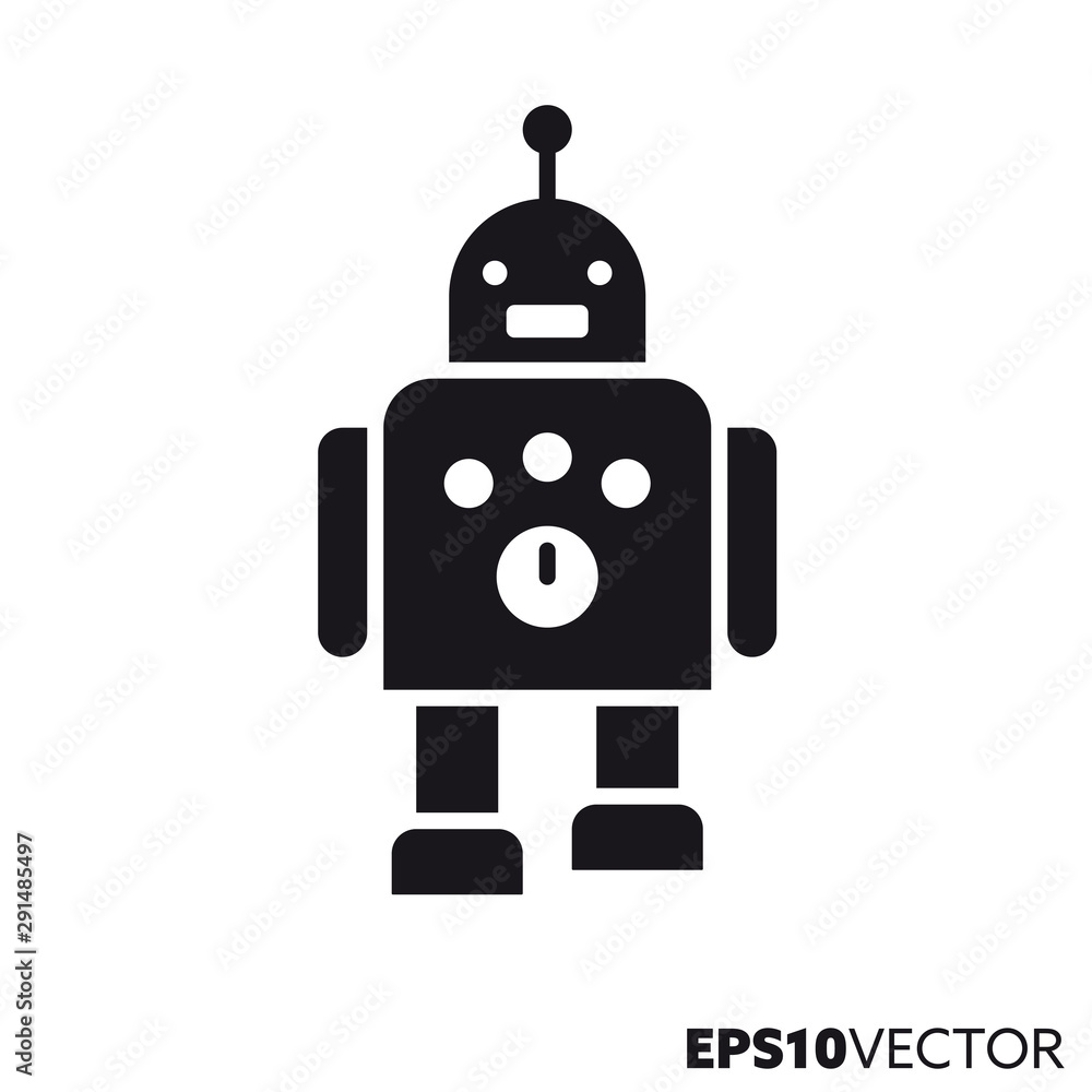 Robot vector glyph icon Robot vector glyph icon