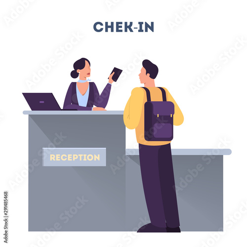 Man standing in the airport at check-in