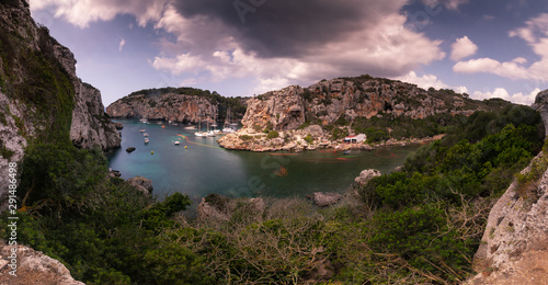"Calas Coves" cove at the south coast of Menorca island, Spain.
