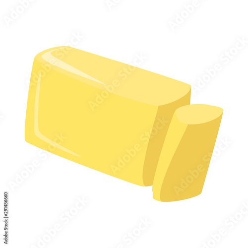Block of the butter. Dairy food, yellow creamy product.