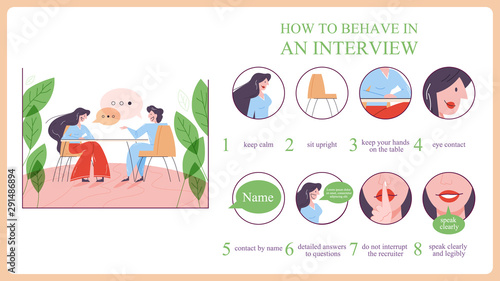 How to behave in a job interview.
