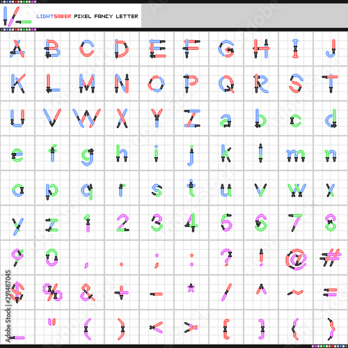  vector pixel fancy letter lightsaber