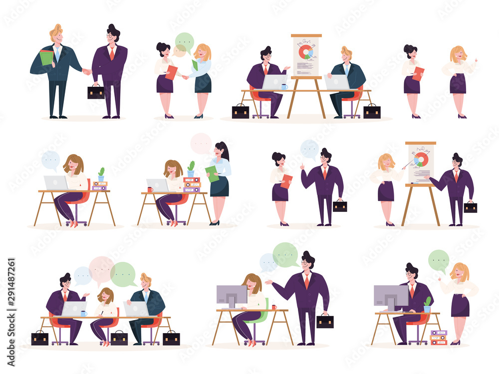 Business people character set. Person in suit