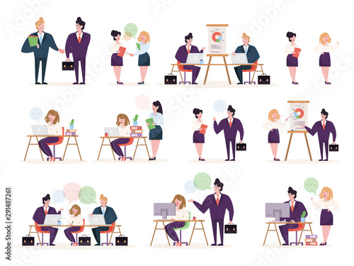 Business people character set. Person in suit