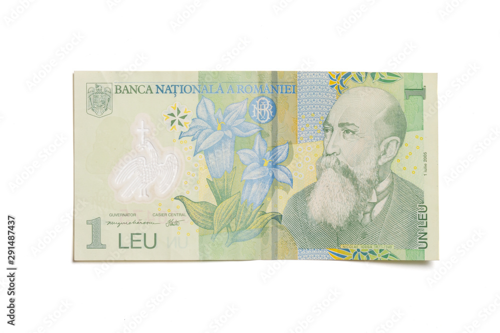 Nicolae Iorga portrait from Romanian money 1 Leu  Banknote Romania