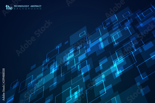 Abstract blue square pattern of modern futuristic design background. illustration vector eps10