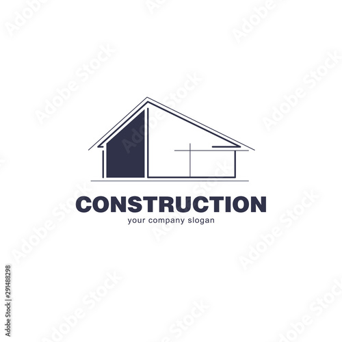 Architect construction logo template. Vector design icon for building company.
