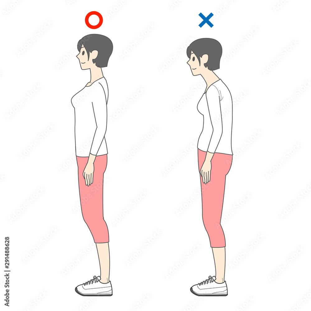 正しい姿勢と悪い姿勢 Stock Vector Adobe Stock