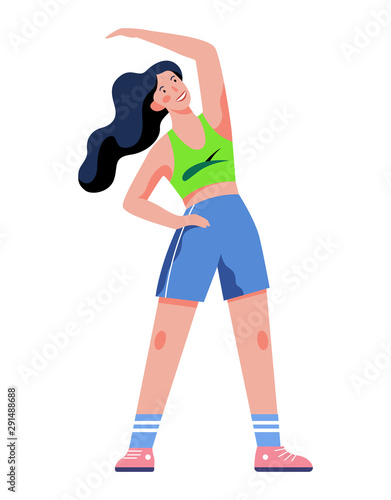 Woman stretching before workout