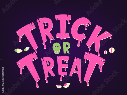 Trick or treat lettering vector