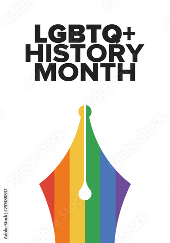 LGBT history month. Pride Month. Lesbian Gay Bisexual Transgender. Celebrated annual. LGBT flag. Rainbow love concept. Human rights and tolerance. Poster, card, banner and background. Vector