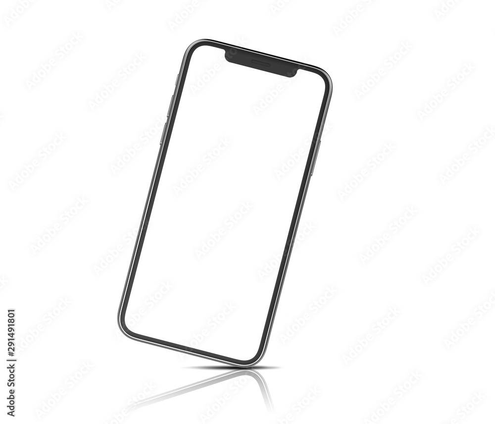 Mockup of a modern smartphone on a white backlground Mockup of a modern smartphone on a white backlground
