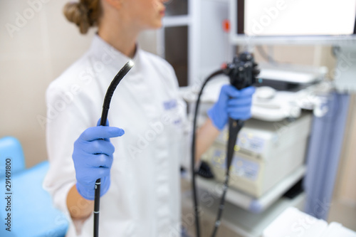 Fotografía Doctor is using endoscopy machine stock photo