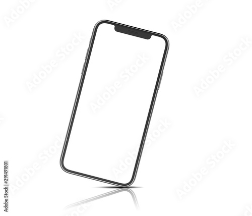 Mockup of a modern smartphone on a white backlground photo