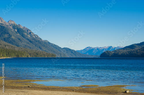Lake Traful. Patagonia, Argentina. Pier on Lake Traful. Villa Traful, enchanted place. Patagonia, Argentina.