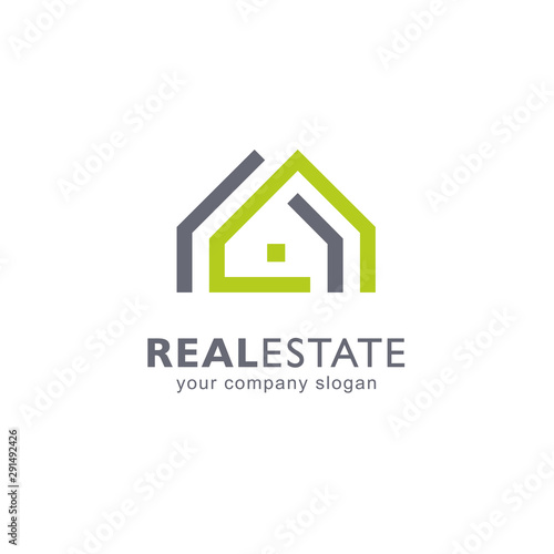 Abstract vector logo design. Real estate icon.
