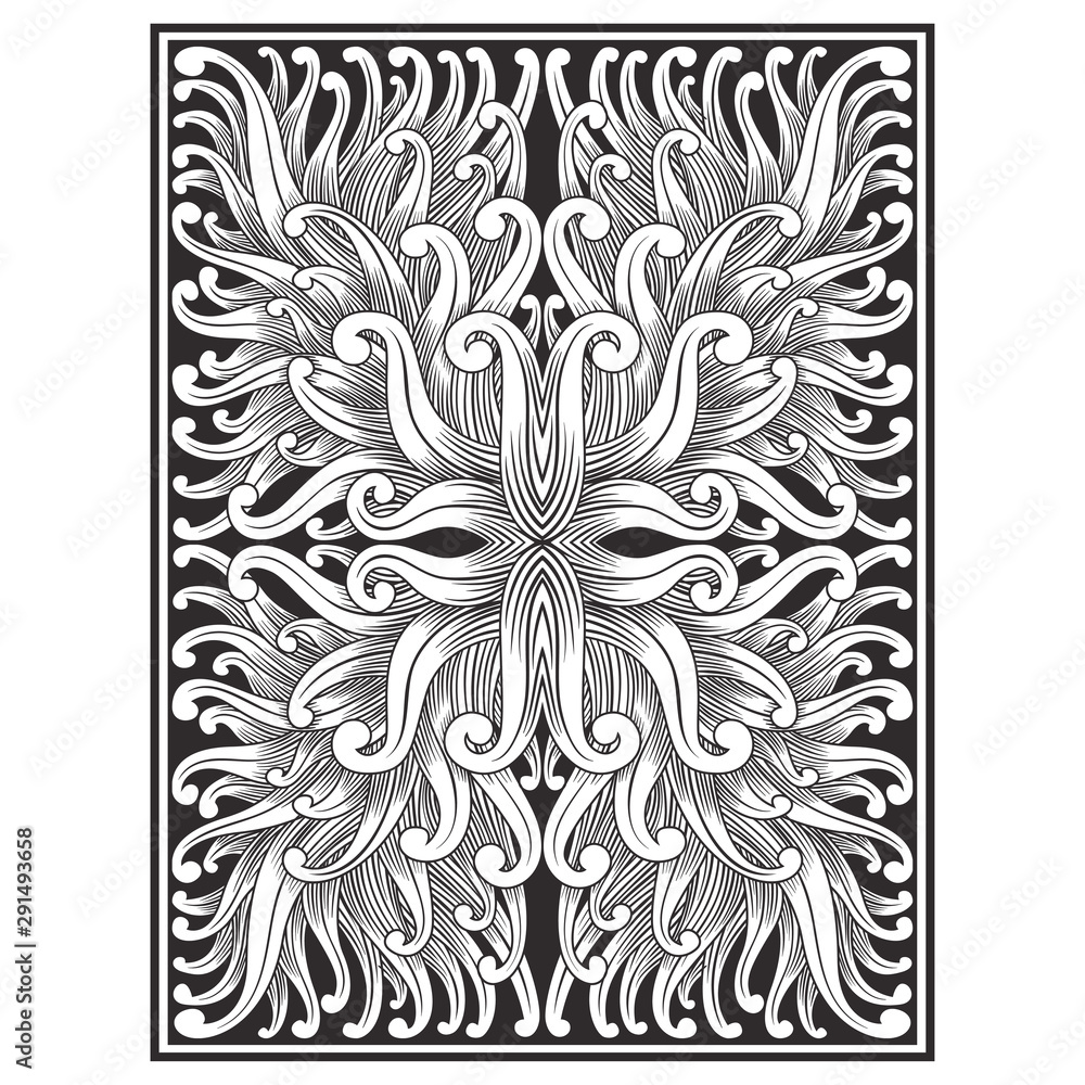 Fototapeta premium ornate ornament illustration vector hand drawing
