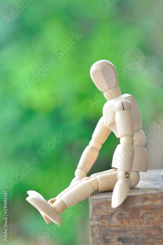 wooden human model