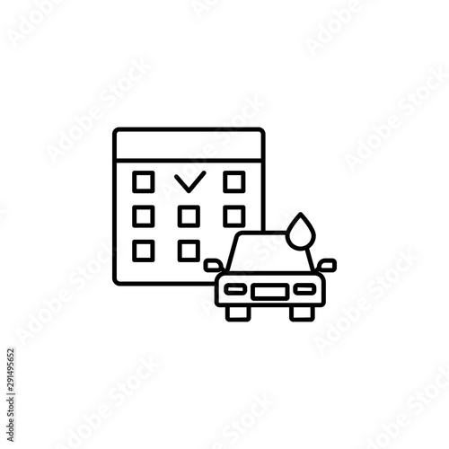 Calendar carwash icon. Element of car wash thin line icon