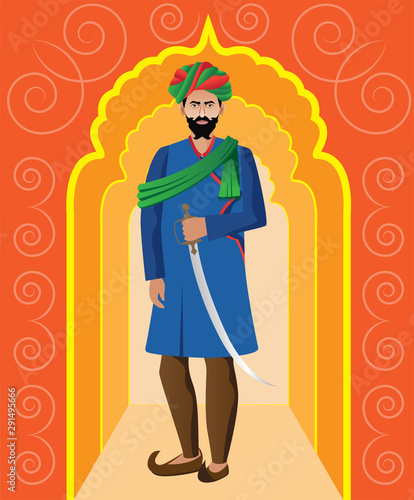 rajasthani royal man standing in palace