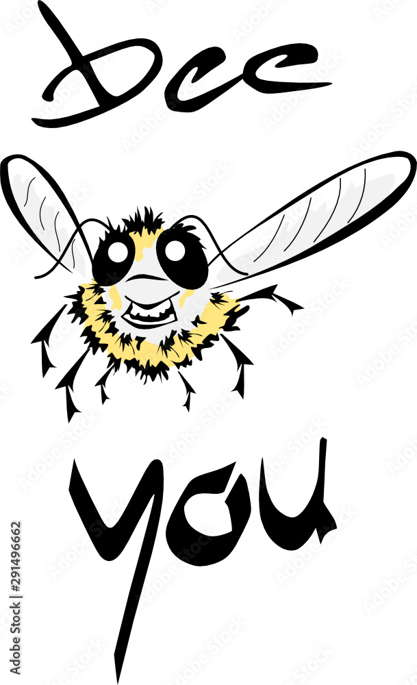 Bee you later - funny comic style bee illustration