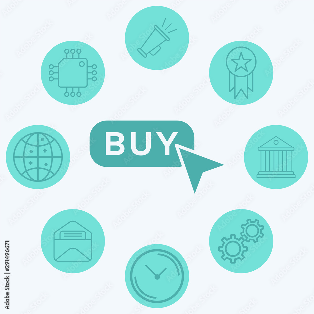 Buy button vector icon sign symbol Buy button vector icon sign symbol