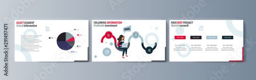 Set of brochures for marketing the promotion goods and services on market