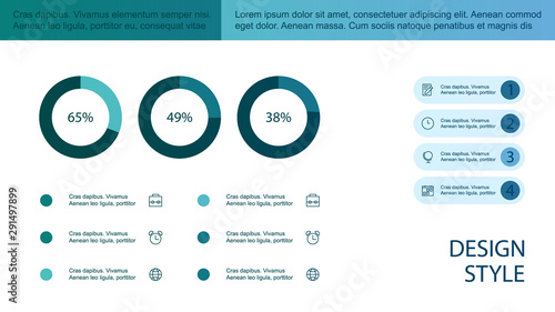 Brochure cover infographics used in marketing and advertising