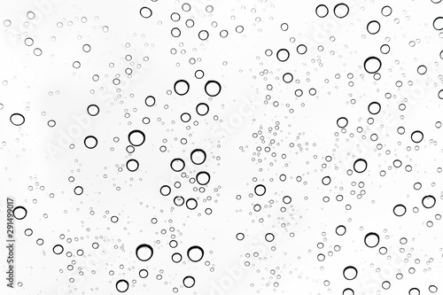 Rain drops on window glasses surface Natural Pattern of raindrops. Natural pattern of raindrops on white background for your design.