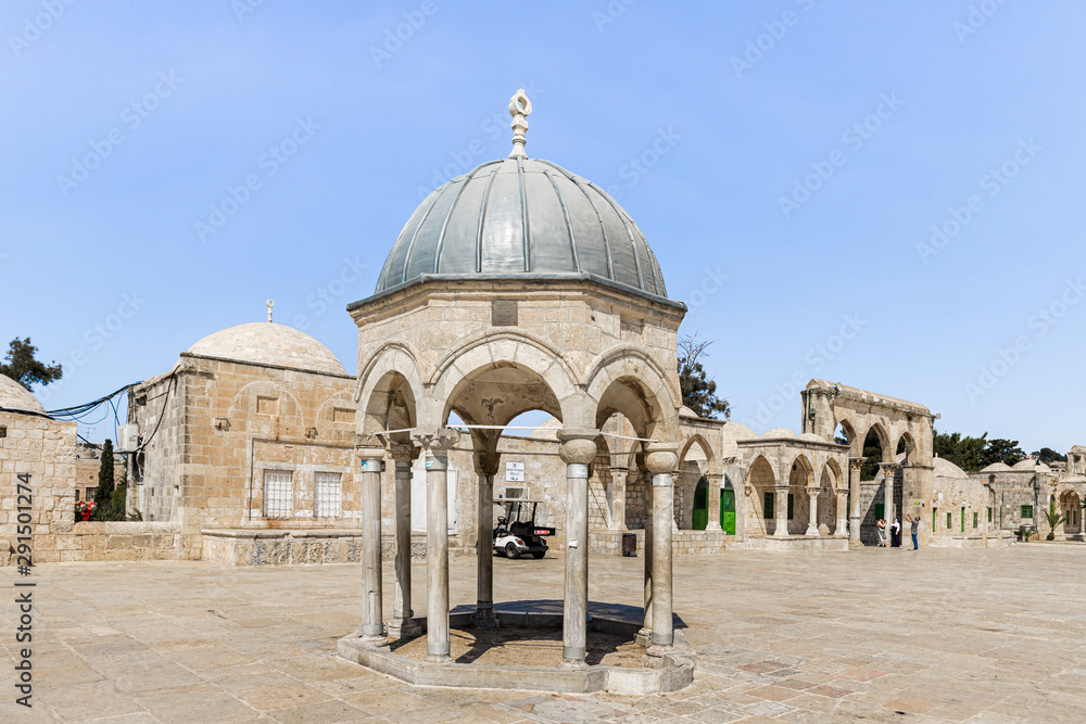 The Dome of the Spirits near the Dome of the Rock building on the Temple Mount in the Old City in Jerusalem, Israel