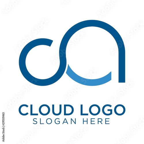 Cloud logo design CA vector illustration
