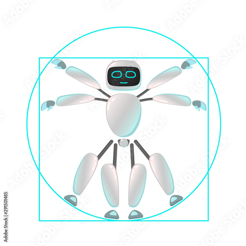 RPA. Funny white robot in different comic situations and moods. Modern technologists of the invention of the future, artificial intelligence. robotics and bots
