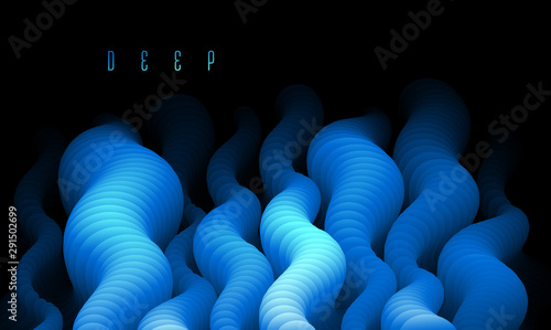 Dimensional gradient shape element for design, abstract colorful fluid vector background, flowing 3D wave, color dynamic motion layout.