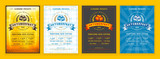 Oktoberfest beer festival celebration. Retro typography poster or flyer template for beer party. Set of different invitation design